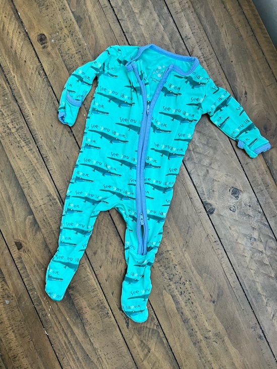 Kickee Other - Turquoise Footed Baby One-Piece Sleepsuit with Two-Way Zip Closure